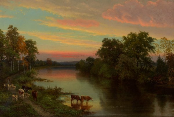 Sunset with Cows